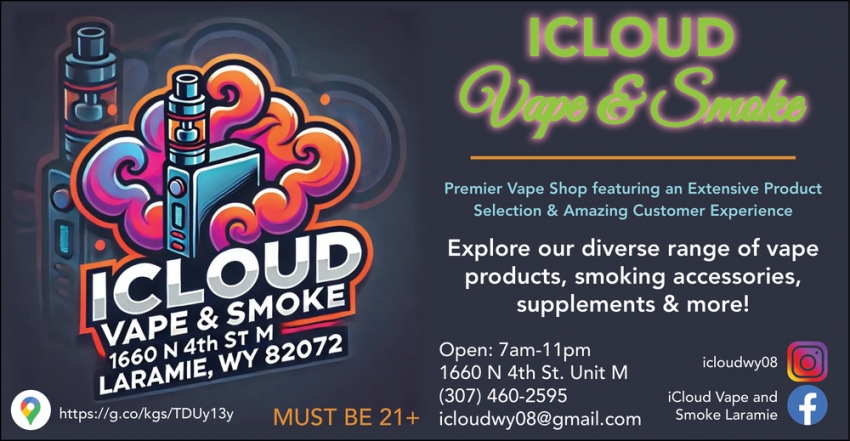 icloud vape shop Explore Our Diverse Range of Vape Products, Smoking Accessories,  Supplements & More!, ICloud Vape & Smokee, Laramie, WY