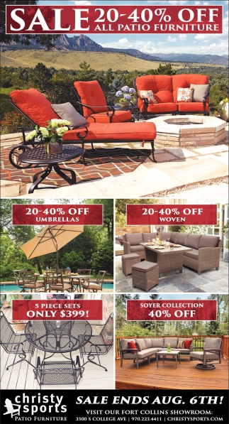 20 40 Off Christy Sports Patio Furniture - Christy Sports Fort Collins Patio Furniture