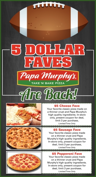 Papa Murphys Menu